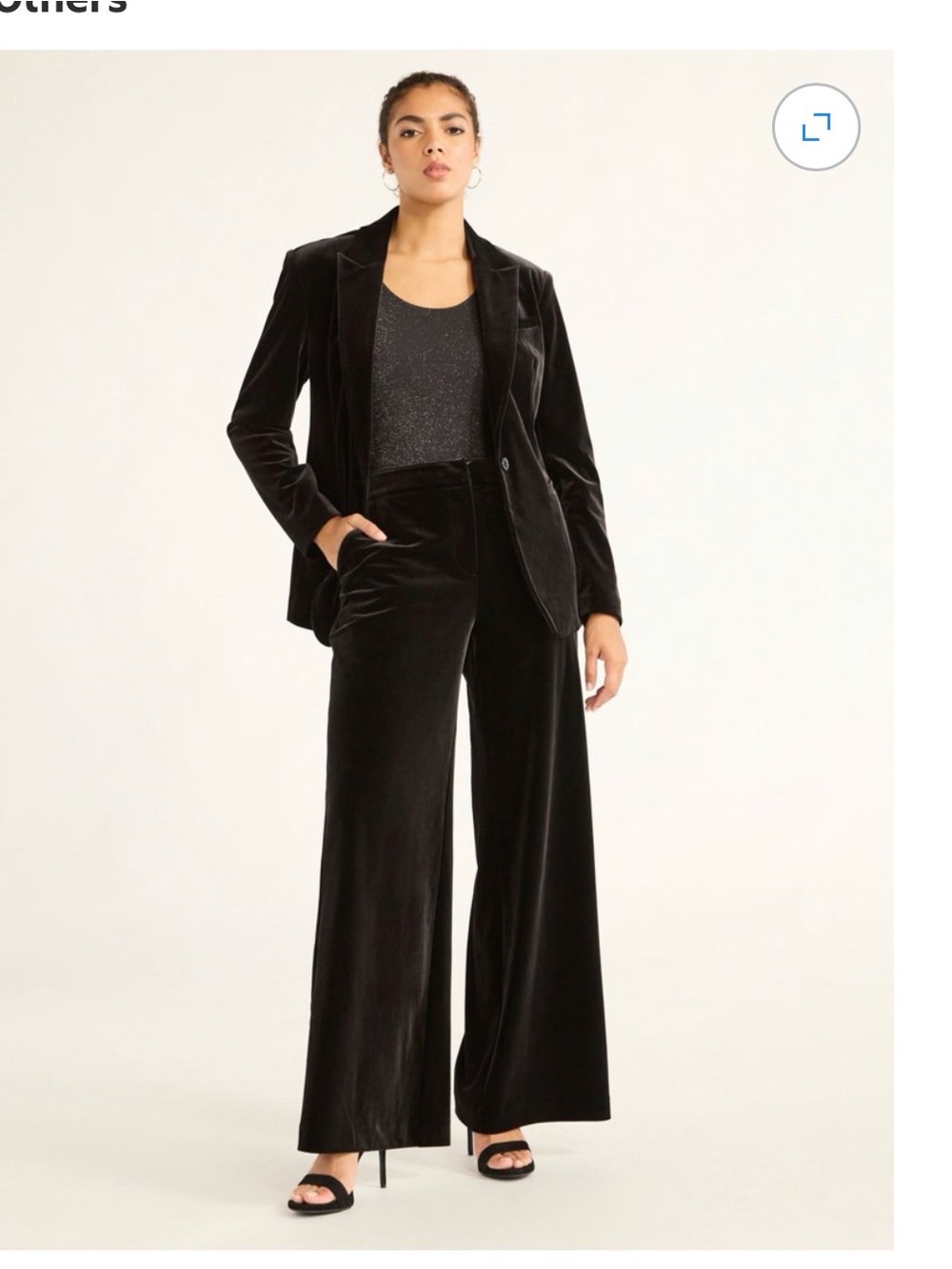 sofia by sofia vergara Black Velvet Wide-Leg Trousers 10